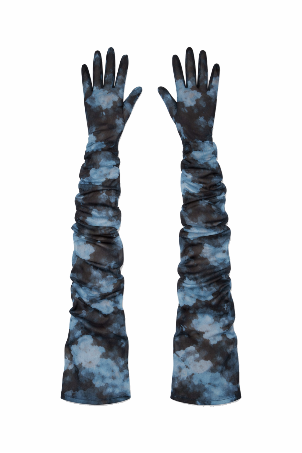 Blue Camo Ruffles Long Gloves