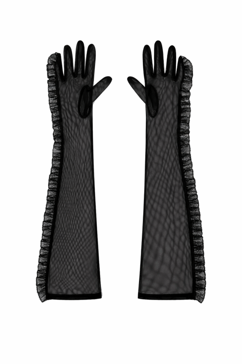 Flirty Mid Black Gloves