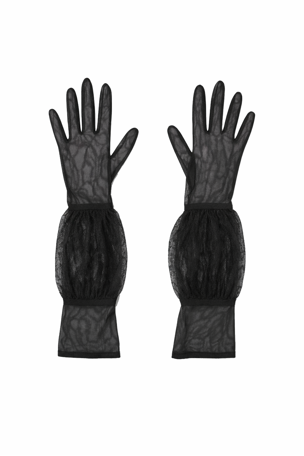 Puff Between Black Gloves